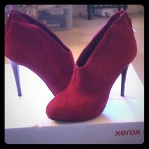 Guess Red Suede Shoe Boots